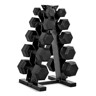 CAP Hex Dumbbell Set + Rack